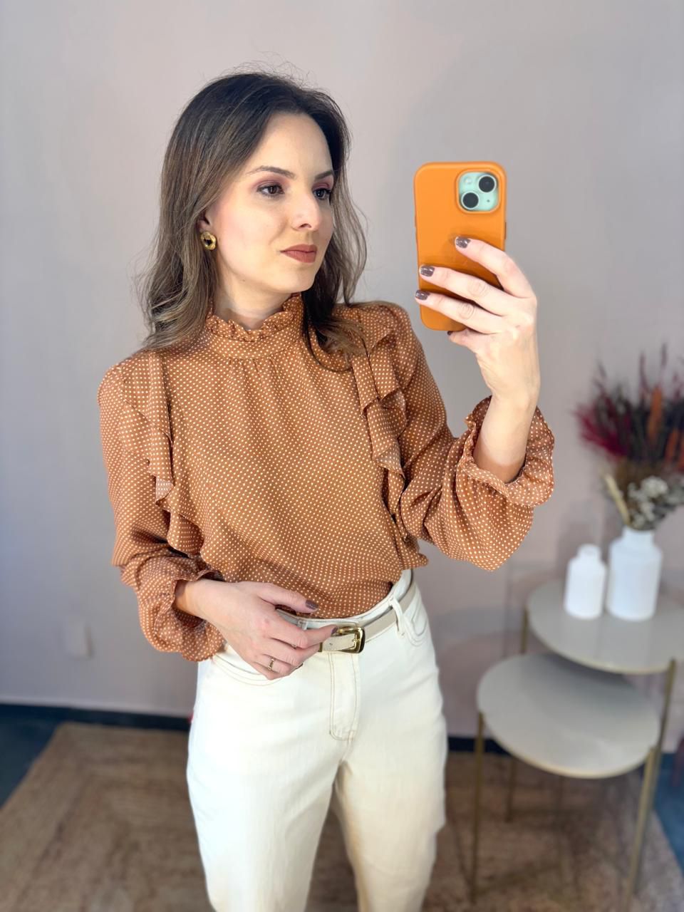 Blusa Poá - Caramelo - DONNA LELLA