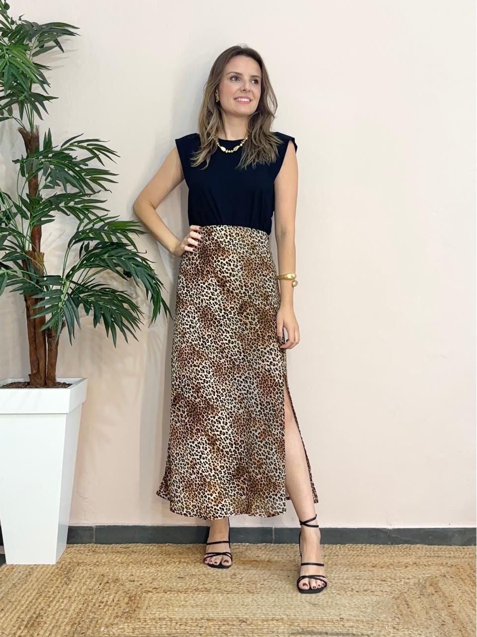 Saia Aurora Midi - Animal Print - DONNA LELLA
