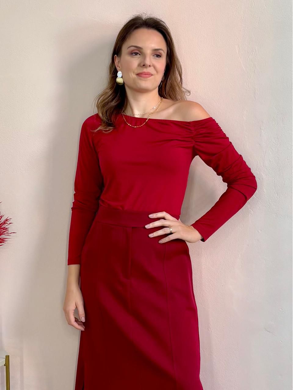 Blusa Karen - Cereja - DONNA LELLA