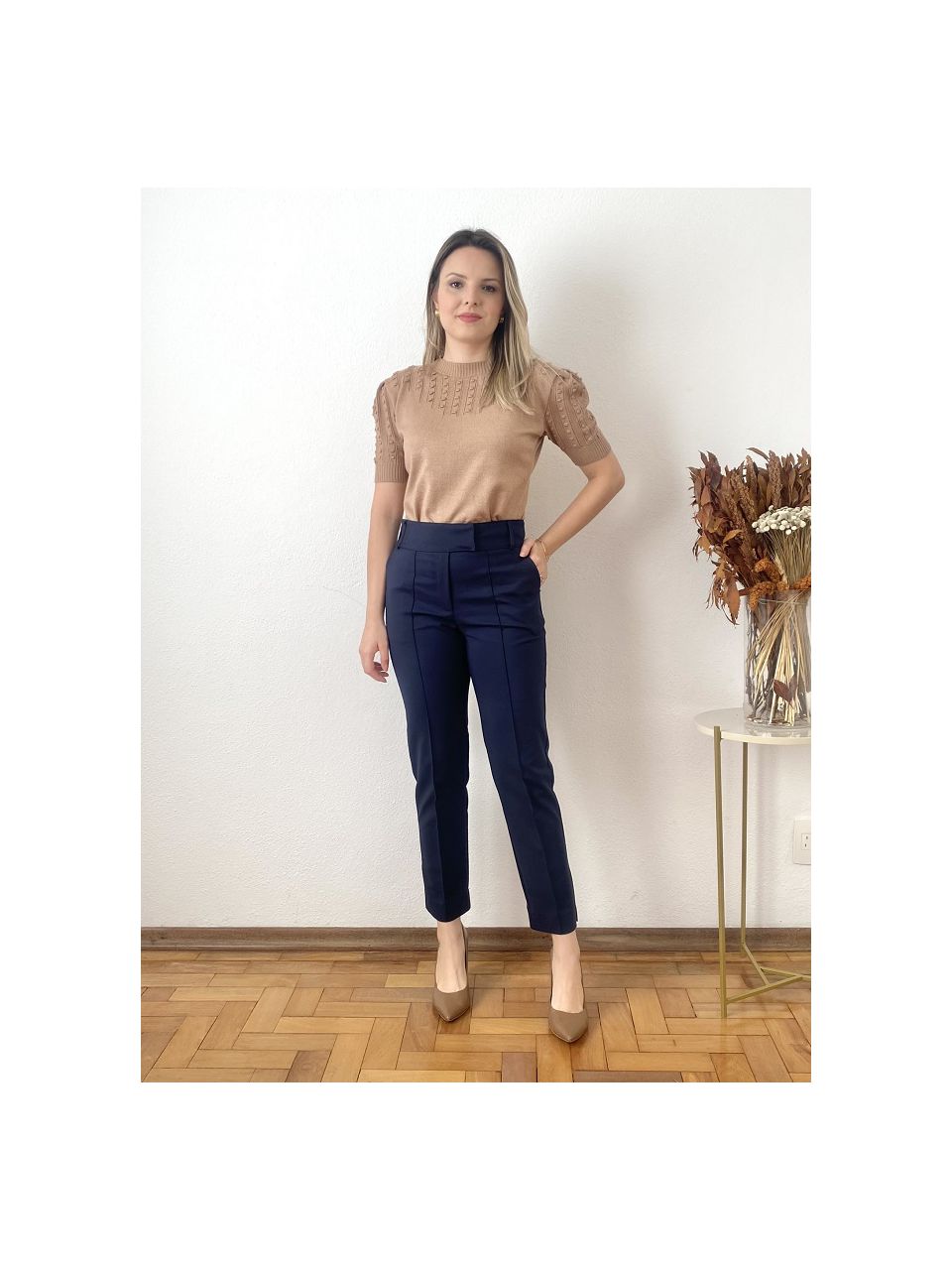 Calça Marie Alfaiataria - Marinho - DONNA LELLA