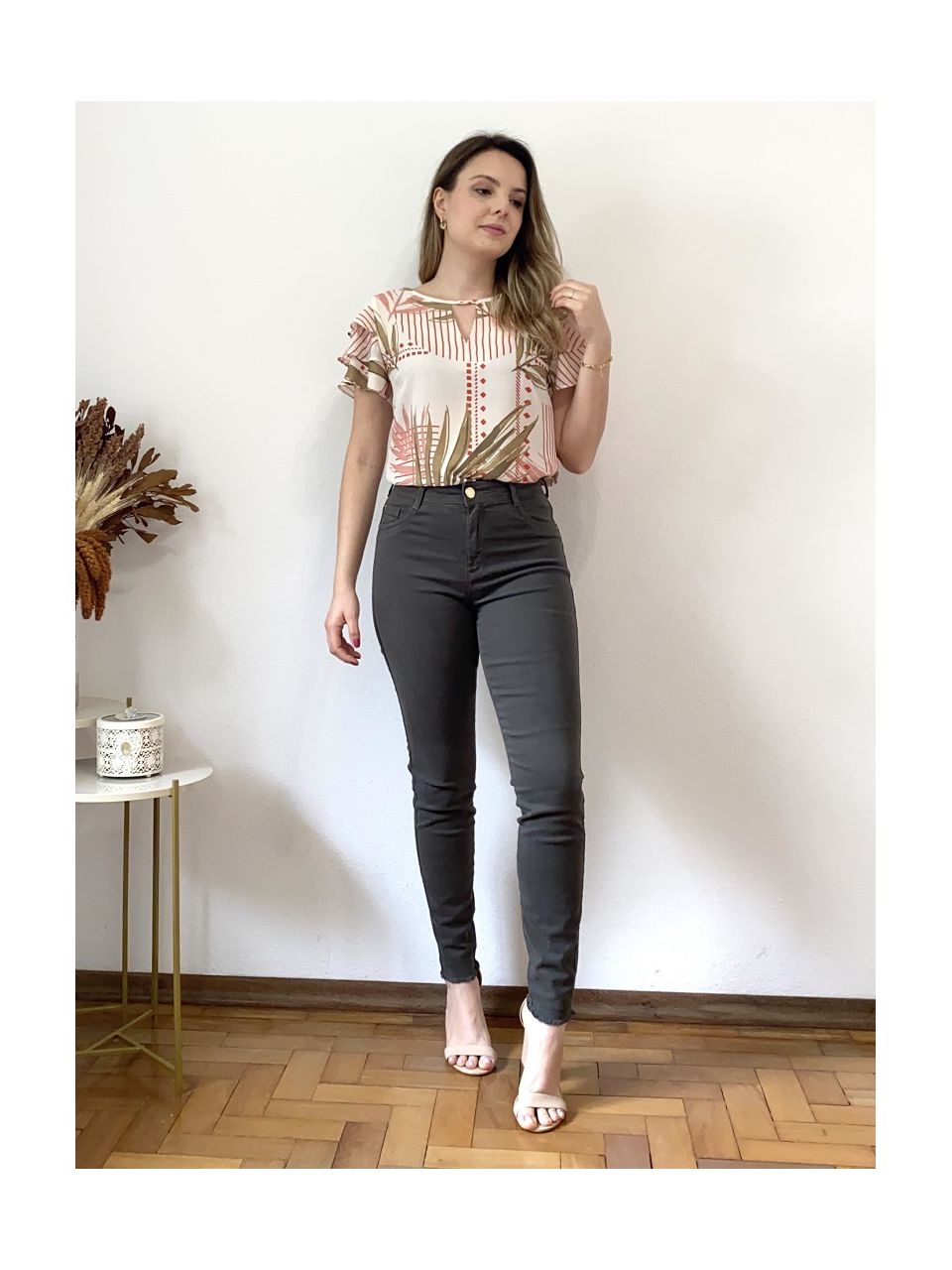 Calça Sarja Skinny - Verde Militar - DONNA LELLA