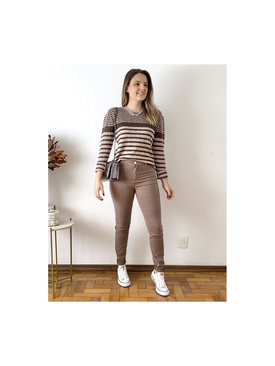 Calça Sarja Skinny - Capuccino - DONNA LELLA