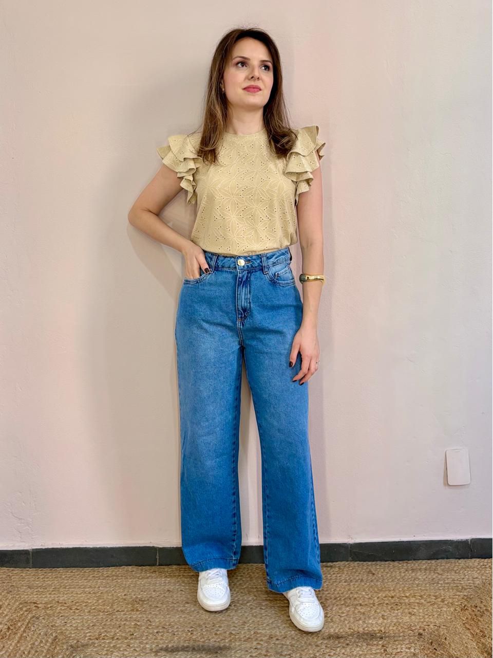 Calça Wide Leg Jeans - Petit - DONNA LELLA