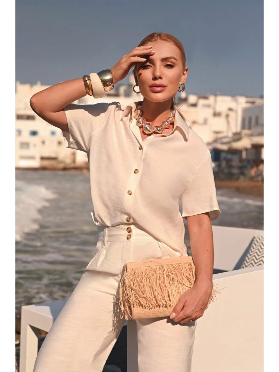 Camisa Linho Carlota - Natural - DONNA LELLA