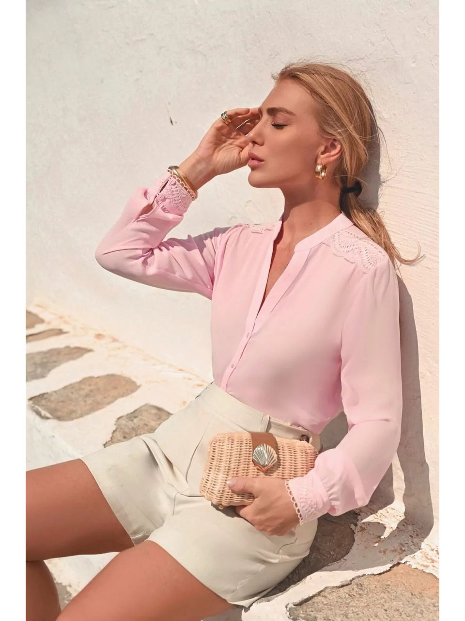 Camisa Caterina - Rosa - DONNA LELLA