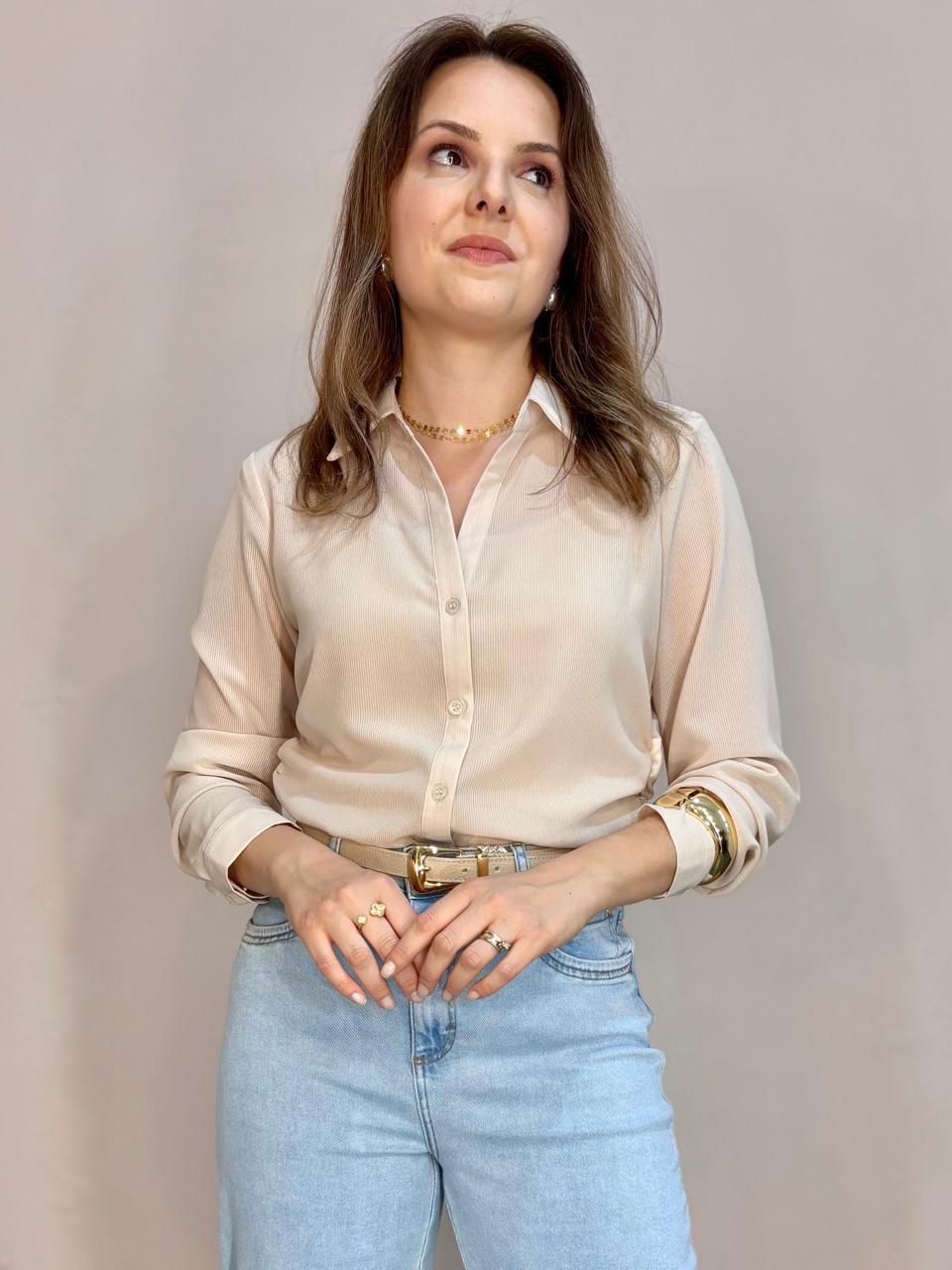 Camisa Ursula - Areia - DONNA LELLA