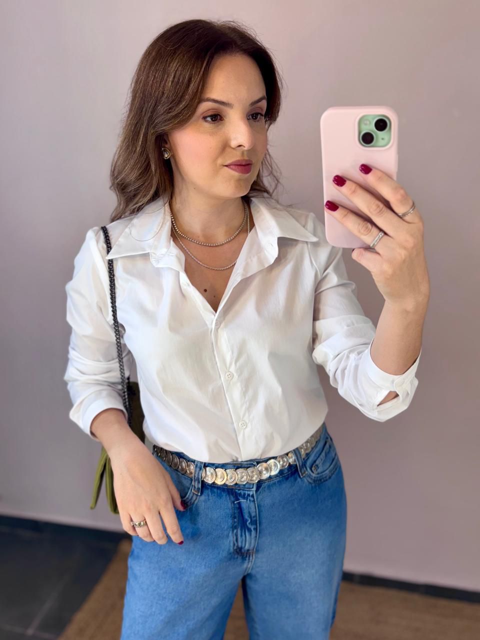 Camisa Tricoline Clássica - Branca - DONNA LELLA