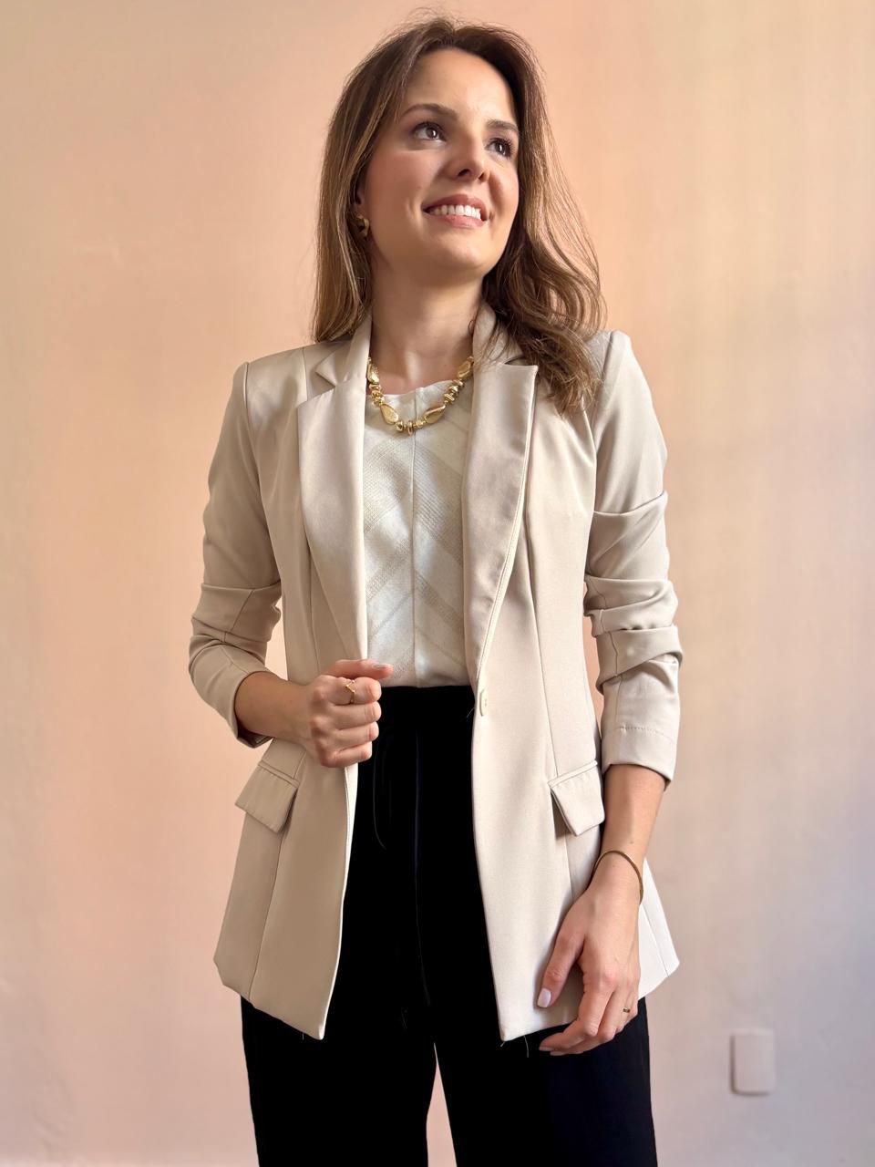 Blazer Marina - Areia - DONNA LELLA