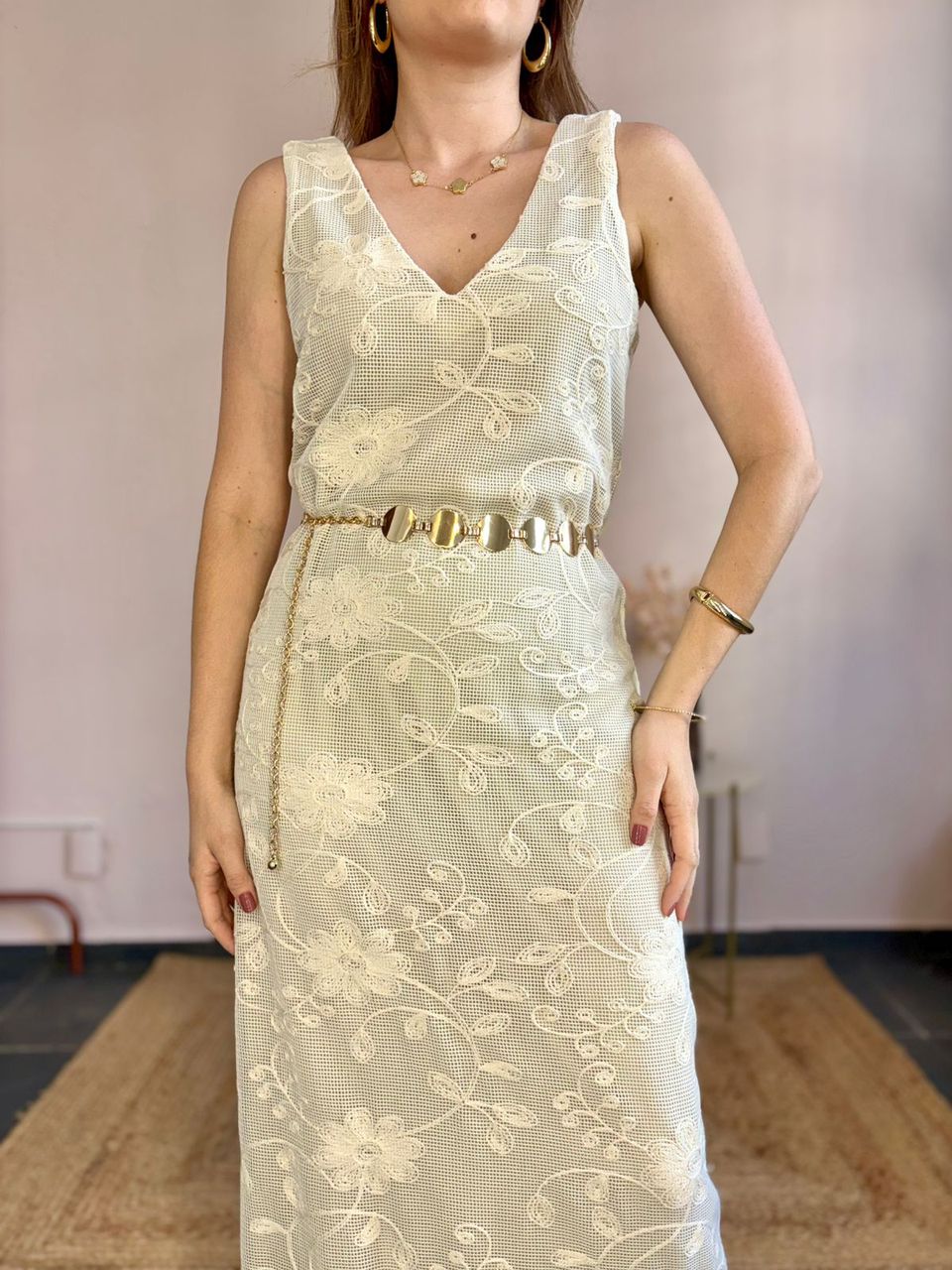 Cinto Corrente Bolas - Dourado - DONNA LELLA