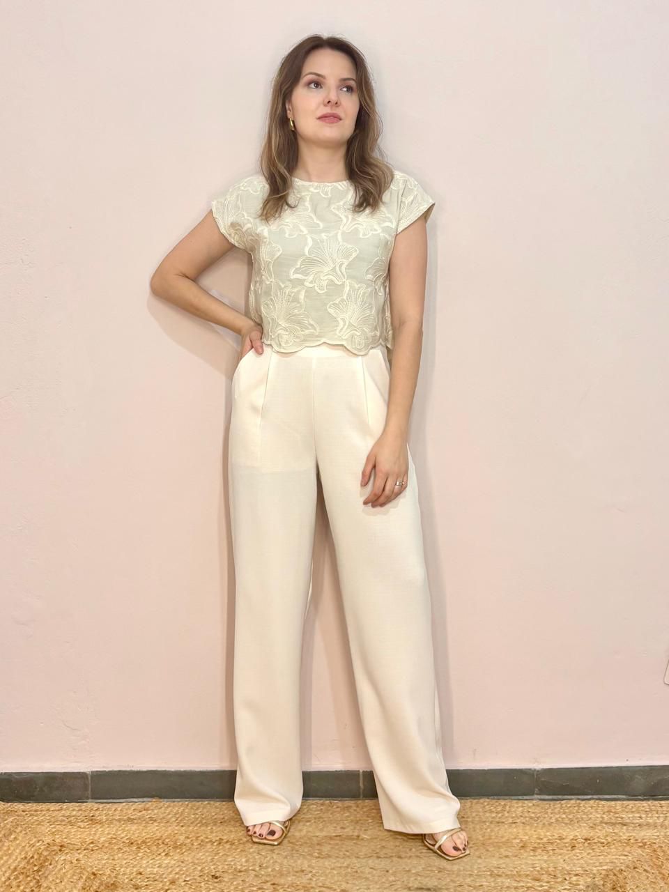 Calça Jasmin - Creme - DONNA LELLA