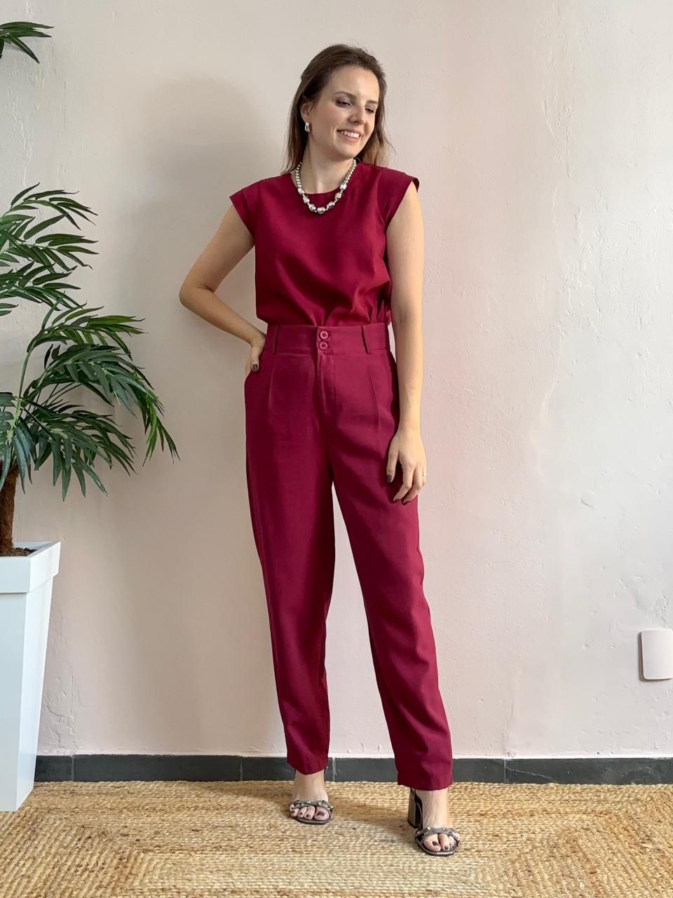 Calça Celina - Cereja - DONNA LELLA