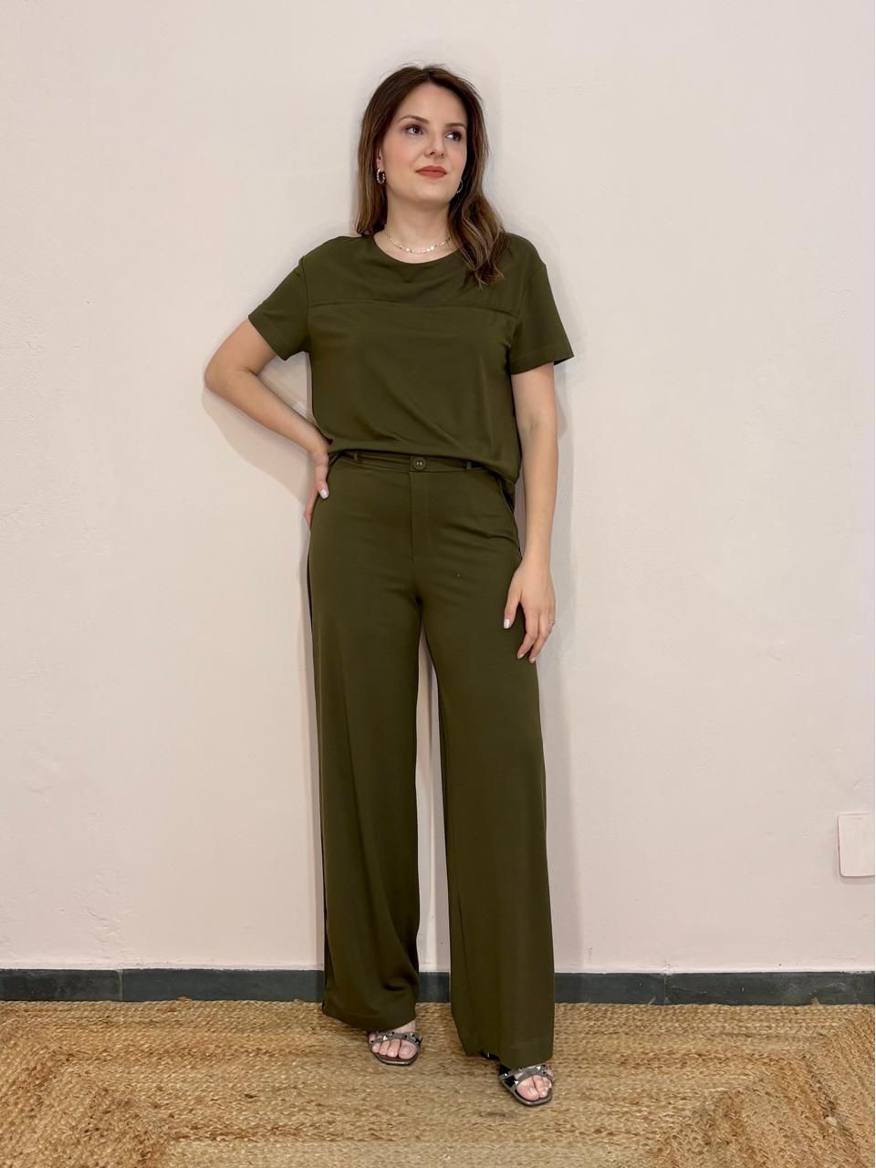Calça Eloisa - Oliva - DONNA LELLA