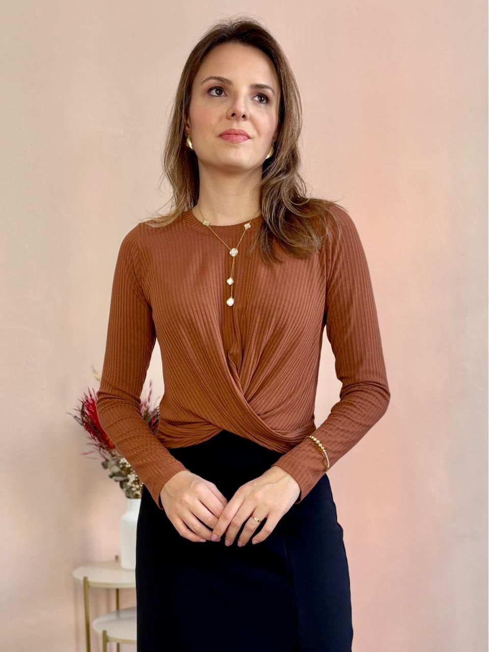 Blusa Marcela - Caramelo - DONNA LELLA