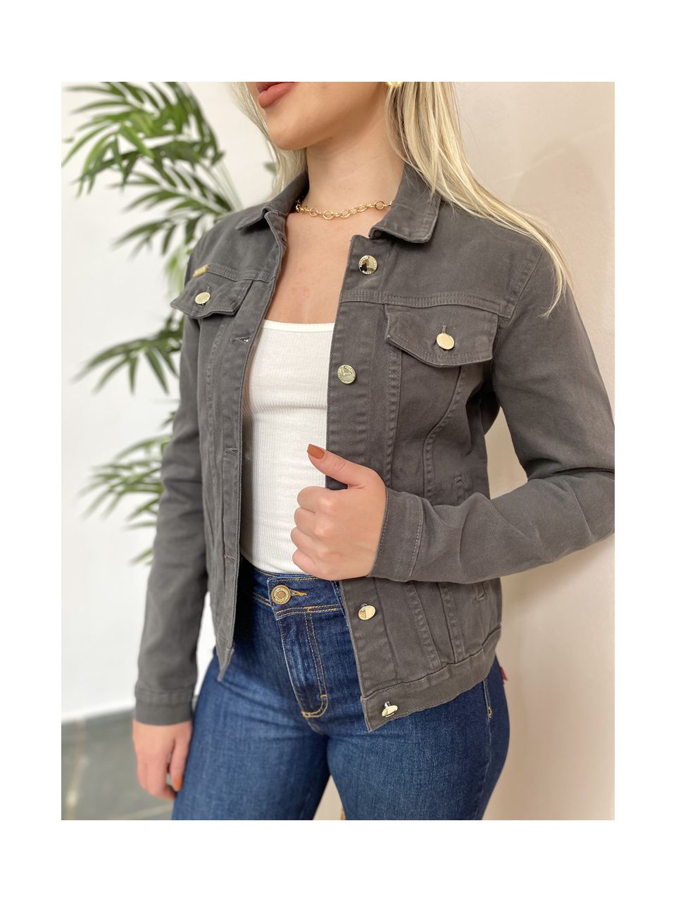 Jaqueta Sarja - Verde Militar - DONNA LELLA