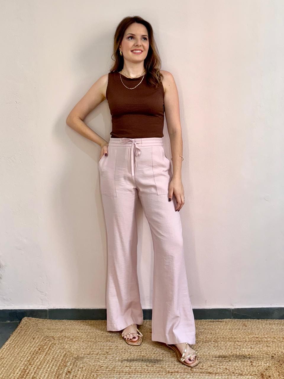 Calça Dandara - Rosê - DONNA LELLA