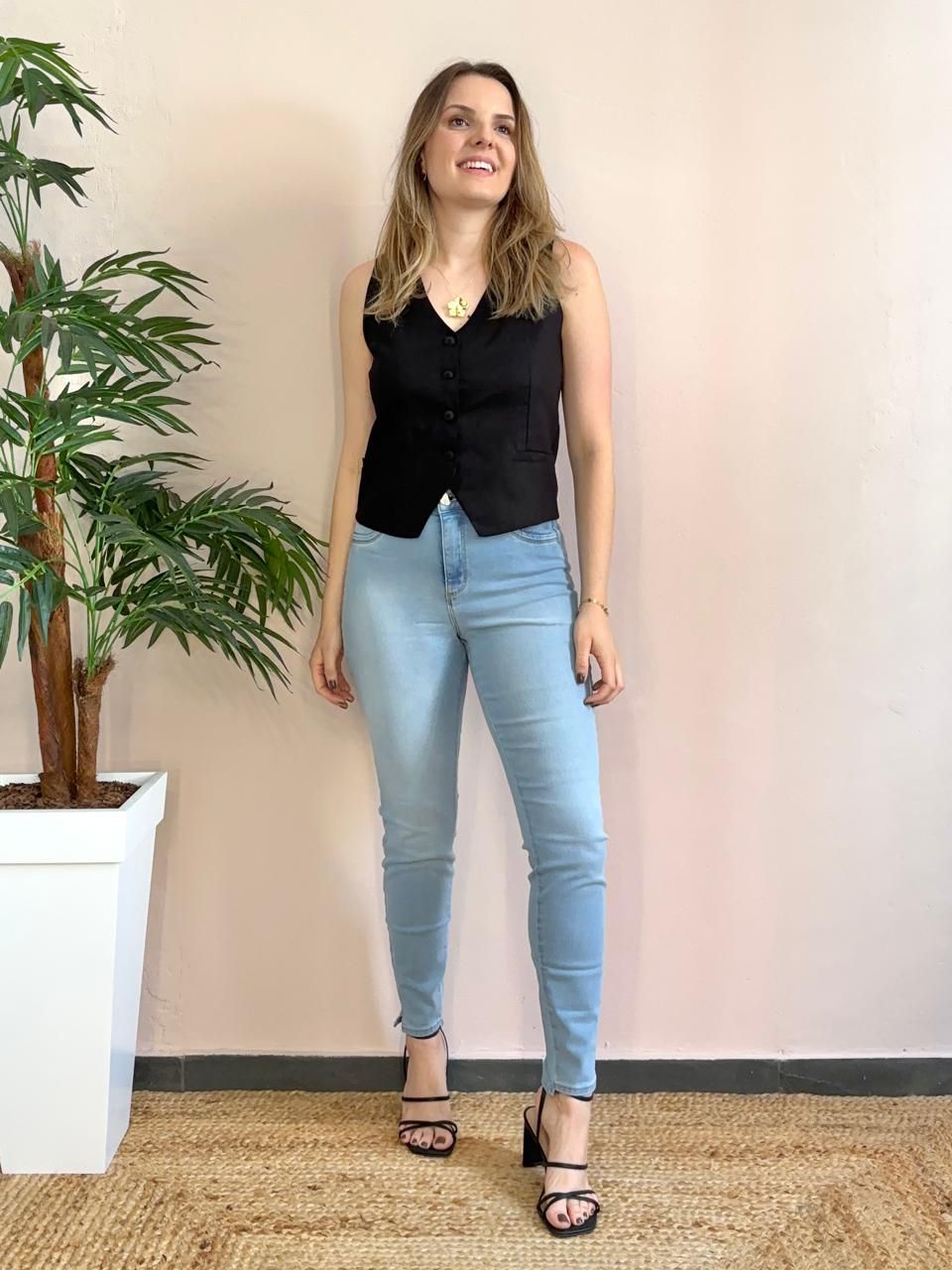 Calça Jeans Cigarrete Degrau - DONNA LELLA