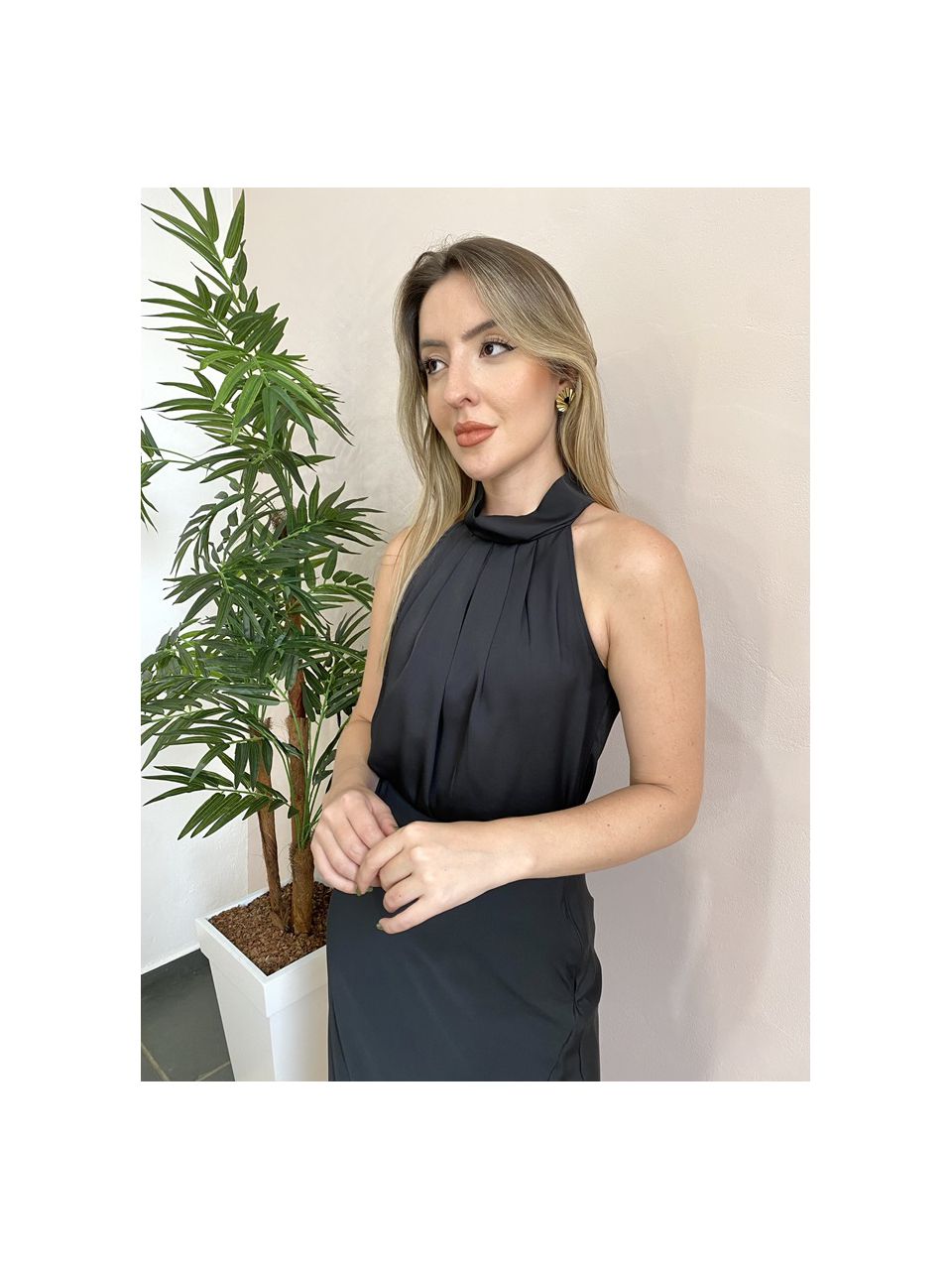 Regata Aurora Gola Alta - Preta - DONNA LELLA