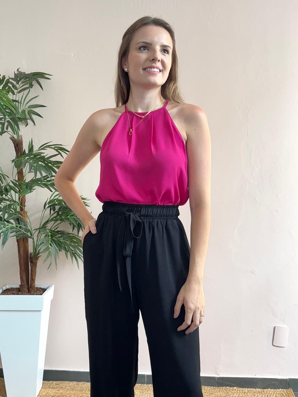 Blusa Mila Cava Americana - Fucsia - DONNA LELLA