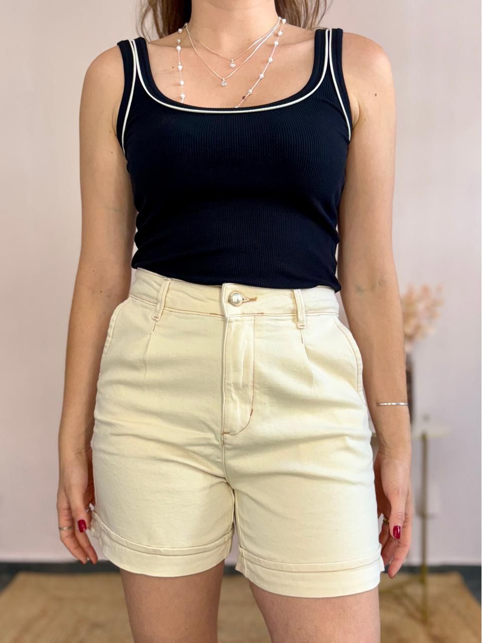 Shorts Mom Sarja Pérola - DONNA LELLA