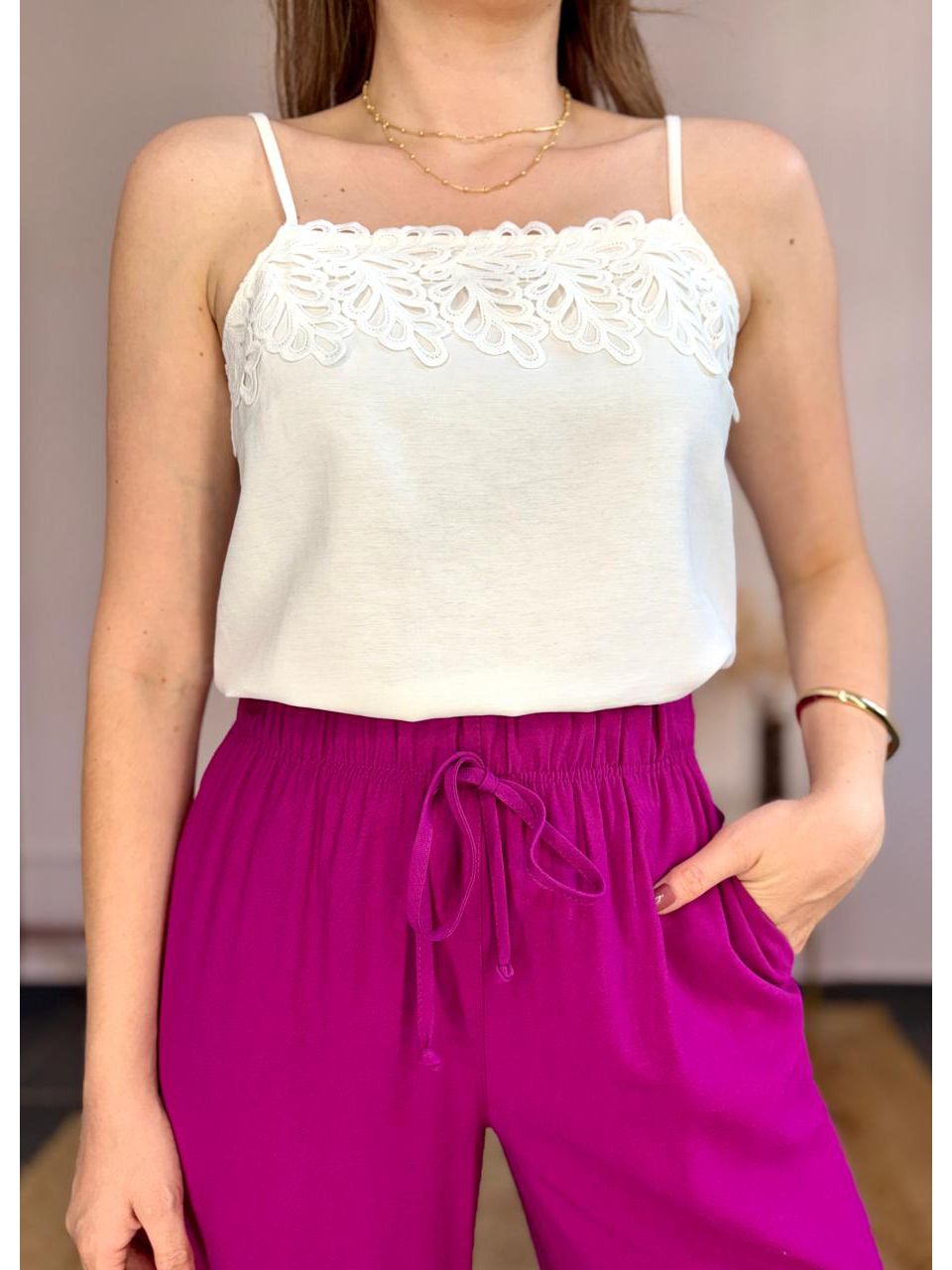 Regata Doce Flor - Branca - DONNA LELLA