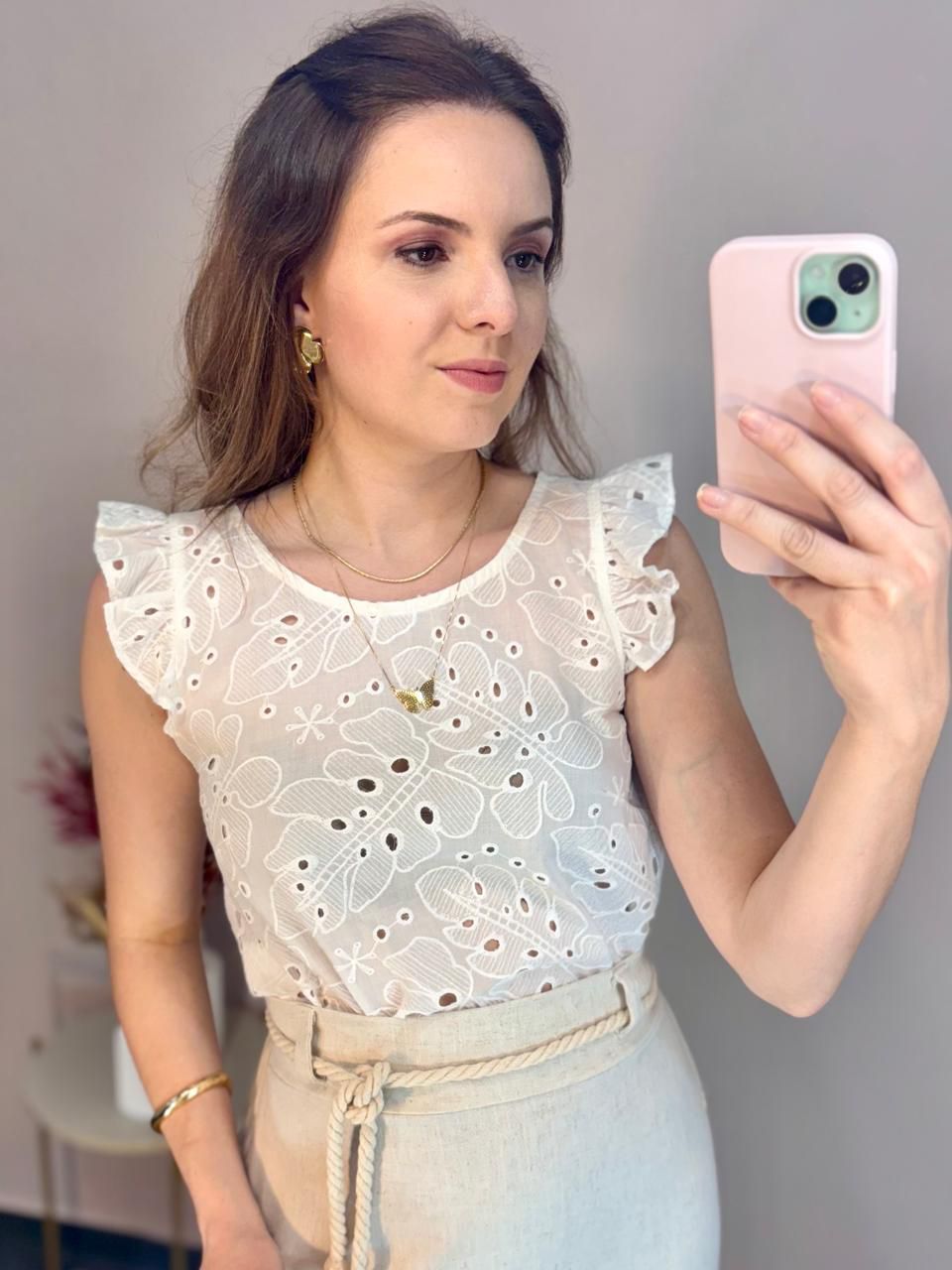 Blusa Laise Laura - Branca - DONNA LELLA