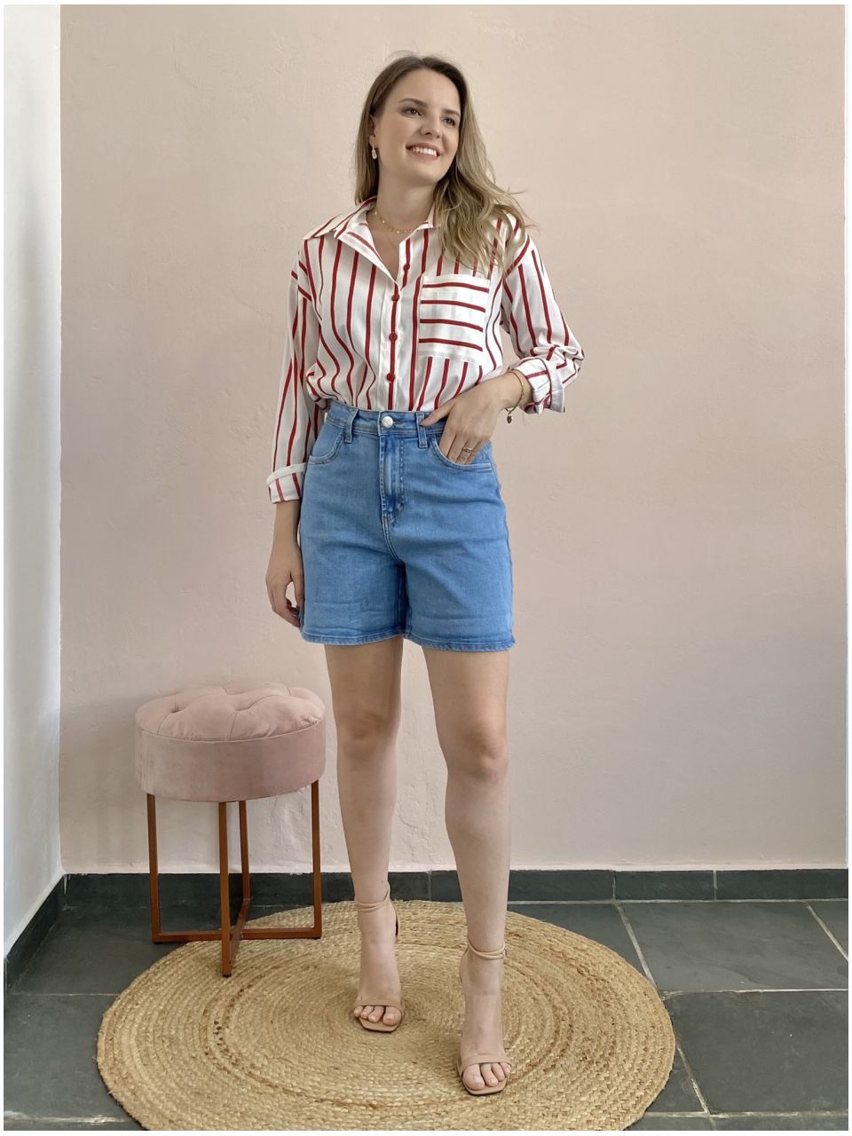 Shorts Jeans Mom Dobrável - DONNA LELLA