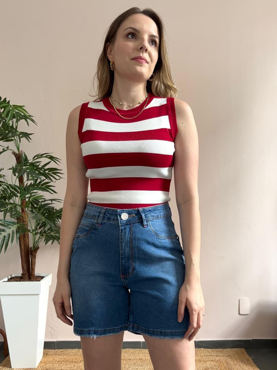 Shorts Jeans Meia Coxa - DONNA LELLA