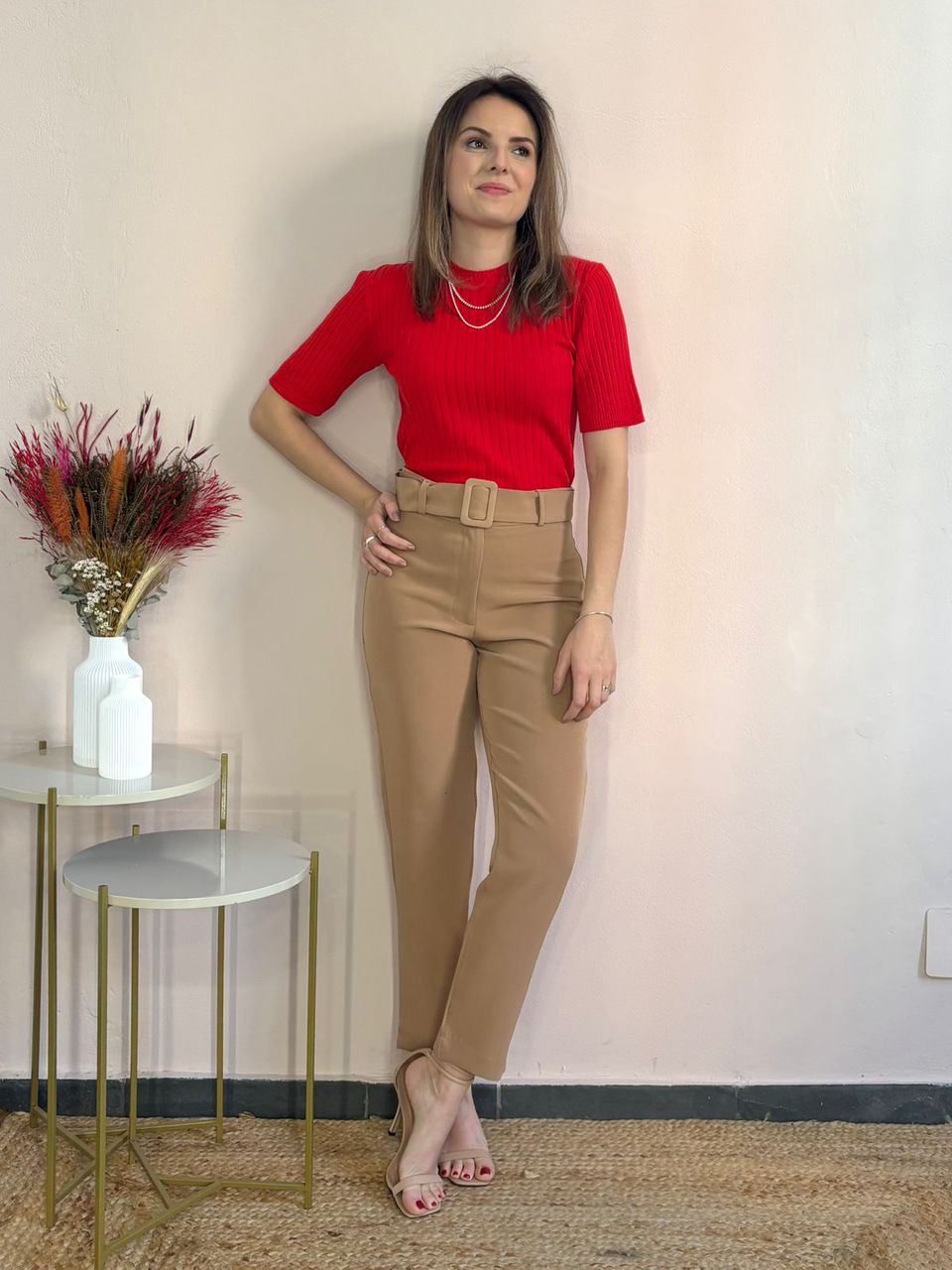 Calça Alfaiataria Sofia - Caramelo - DONNA LELLA