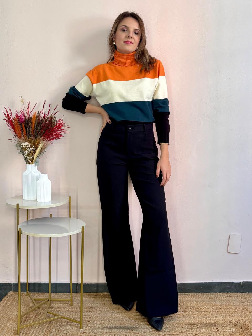 Calça Flare Alfaiataria Recortes - DONNA LELLA