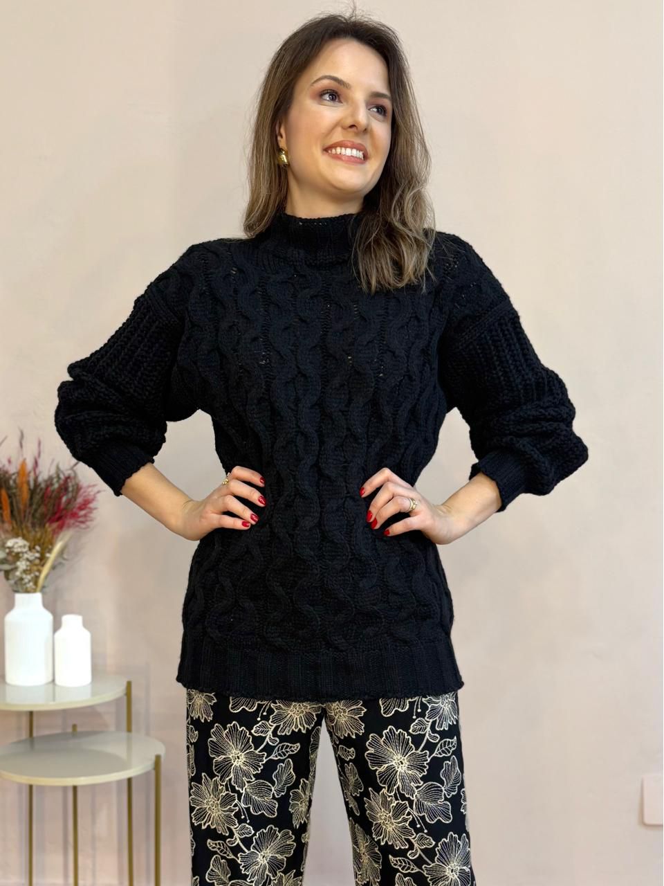 Tricô Oversized - Preto - DONNA LELLA