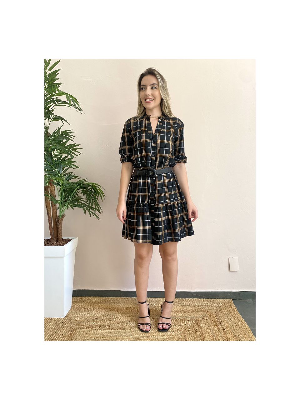 Vestido Chemise Xadrez - DONNA LELLA