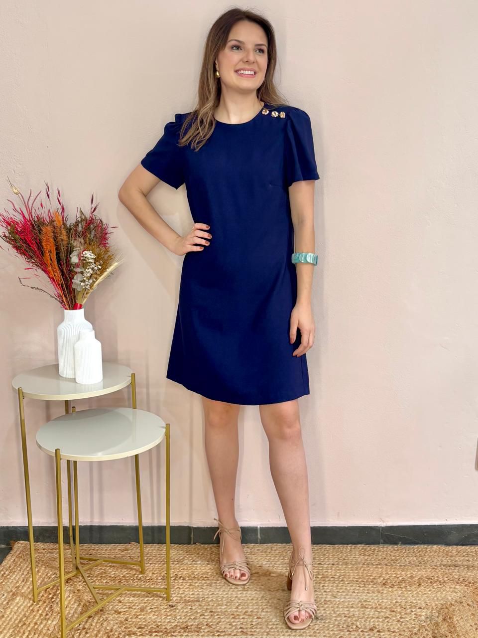 Vestido Giulia - Marinho - DONNA LELLA