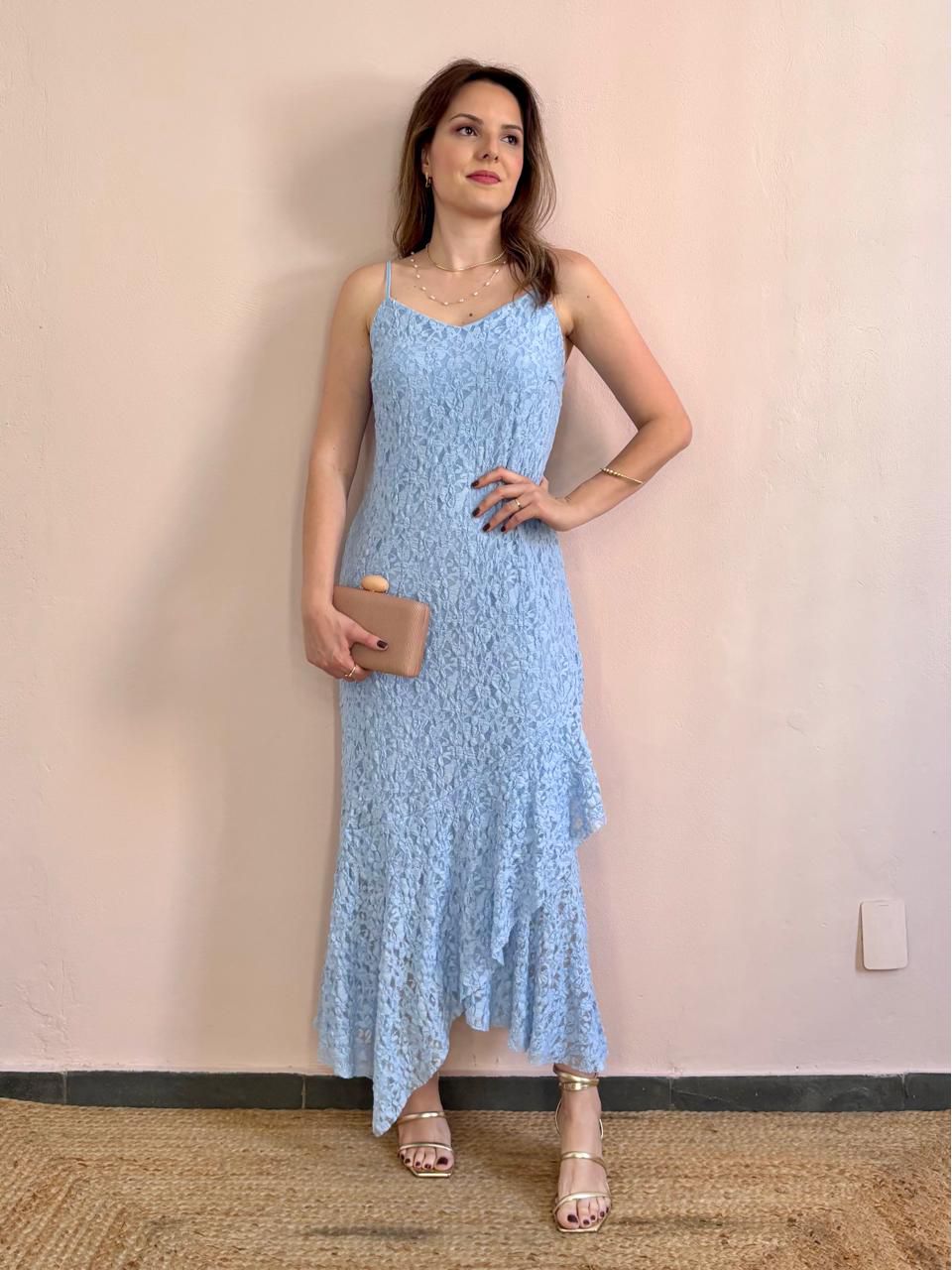 Vestido Rendado - Azul - DONNA LELLA