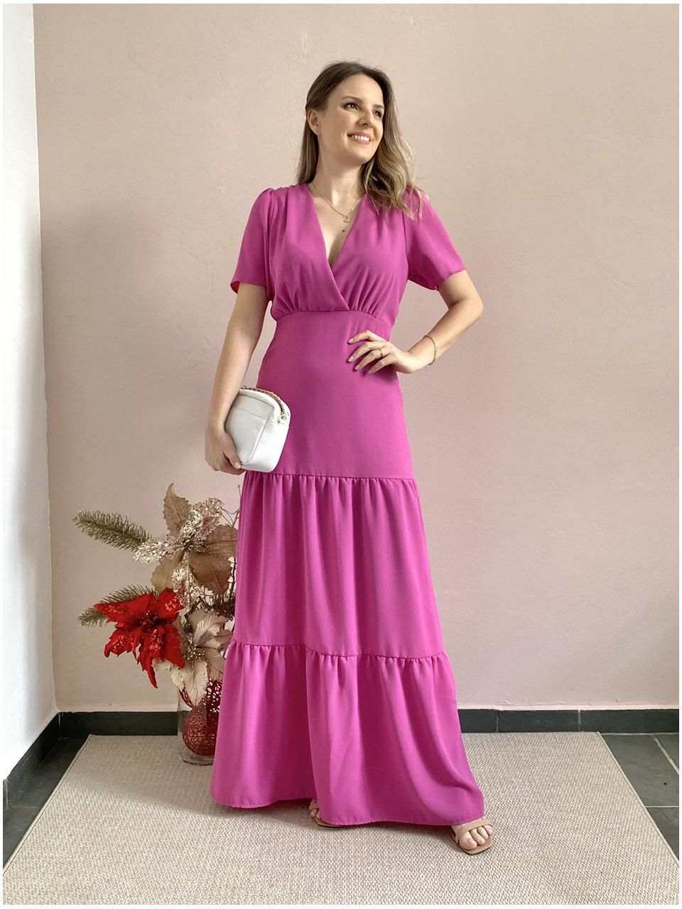 Vestido Thais Longo - Rosa - DONNA LELLA