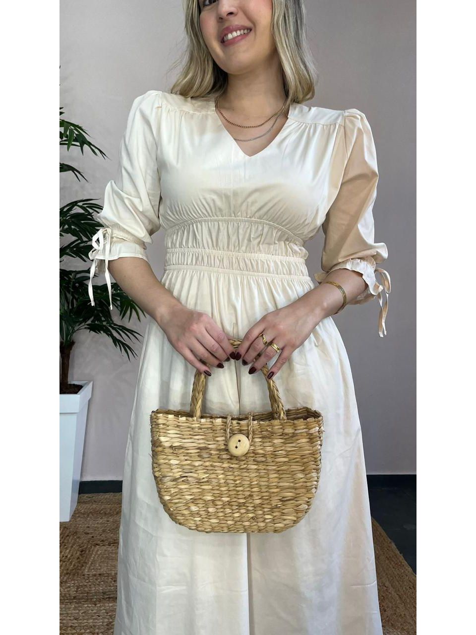 Vestido Julia Midi - Offwhite - DONNA LELLA