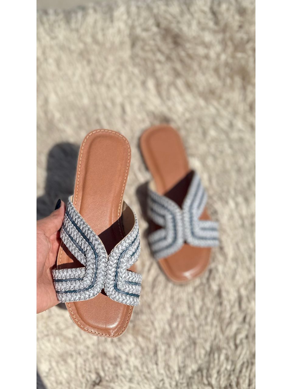 Rasteira Encanto Azul - ELL PASSOS CALÇADOS