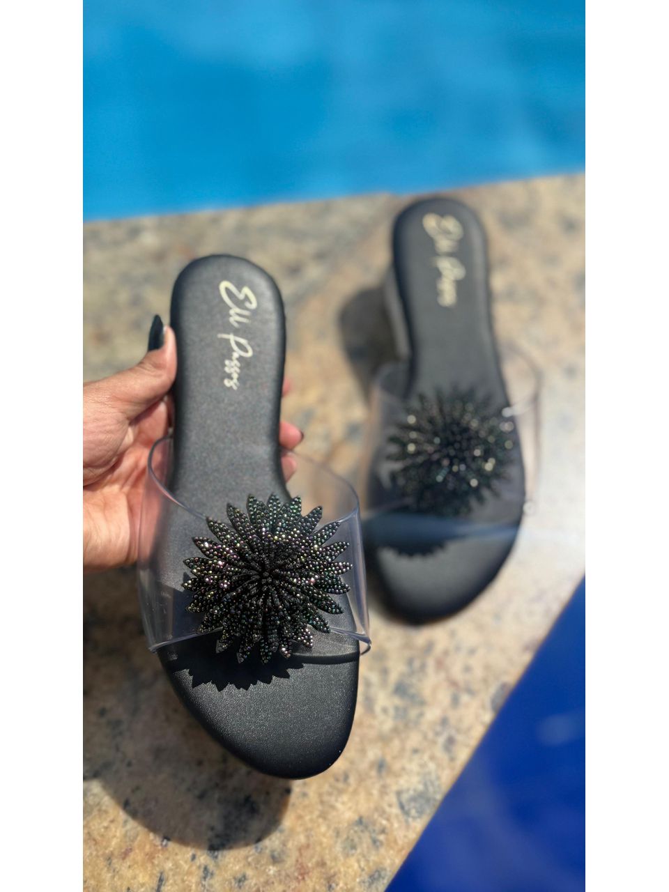 Rasteira Sol Preta - ELL PASSOS CALÇADOS