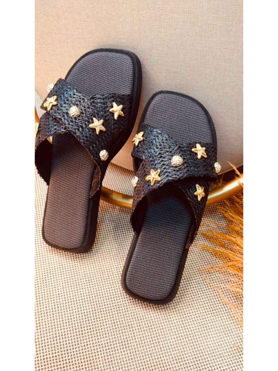 Sandália Flat kaká - Preto - ELL PASSOS CALÇADOS