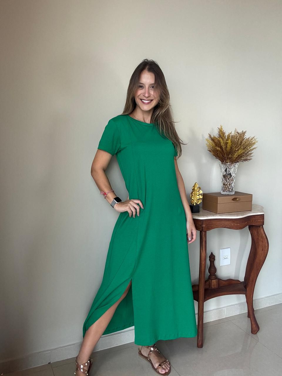 Vestido Claudia Verde Bandeira - Empório Leal