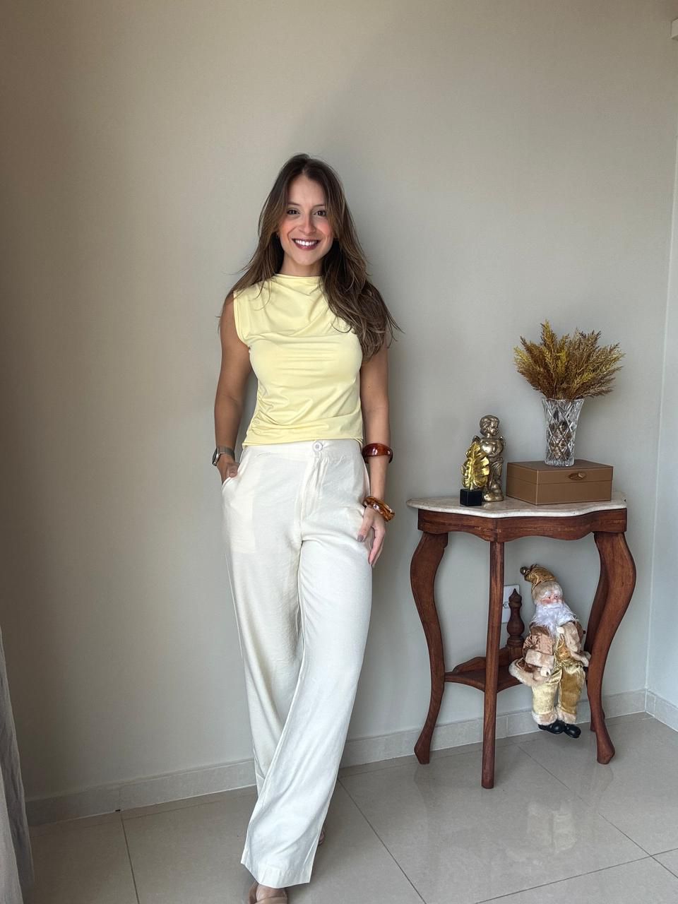 Calça Viviane Areia - Empório Leal