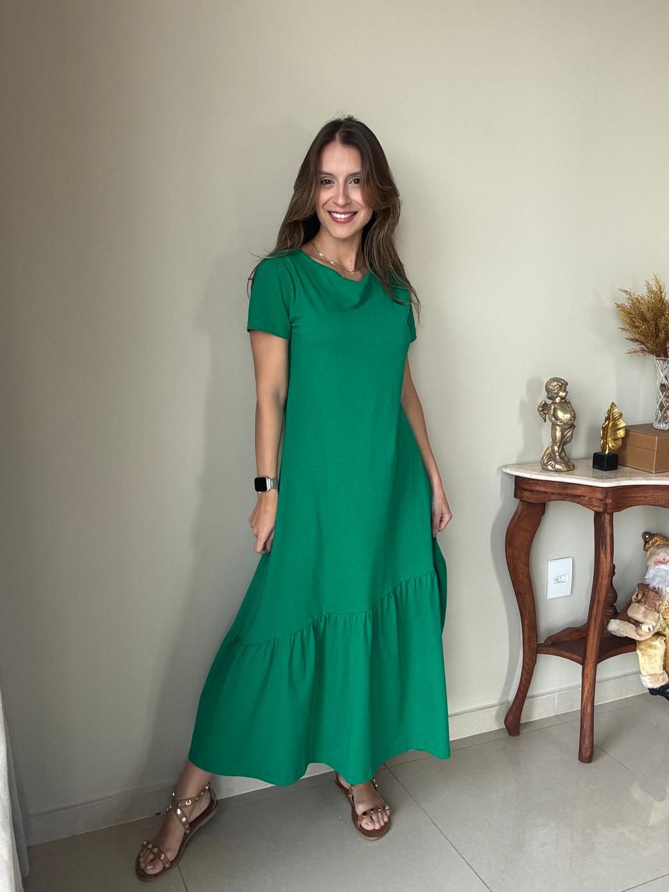 Vestido Gabi Verde Bandeira - Empório Leal