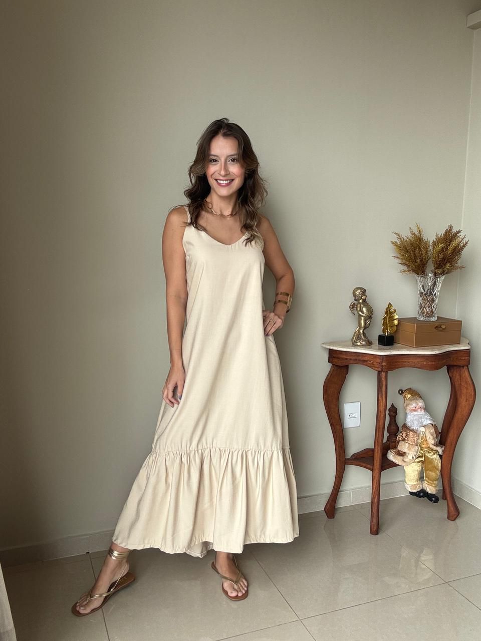 Vestido Empório Leal Areia - Empório Leal