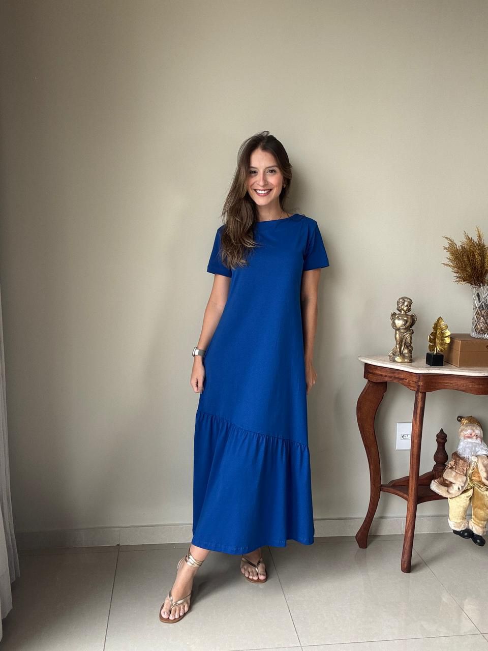 Vestido Gabi Azul Bic - Empório Leal