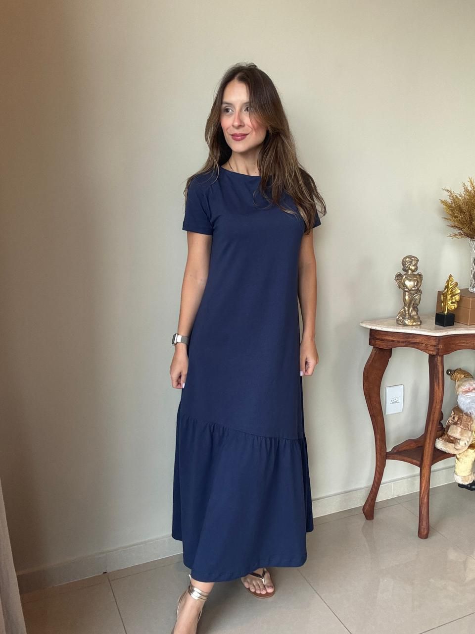 Vestido Gabi Azul Marinho - Empório Leal