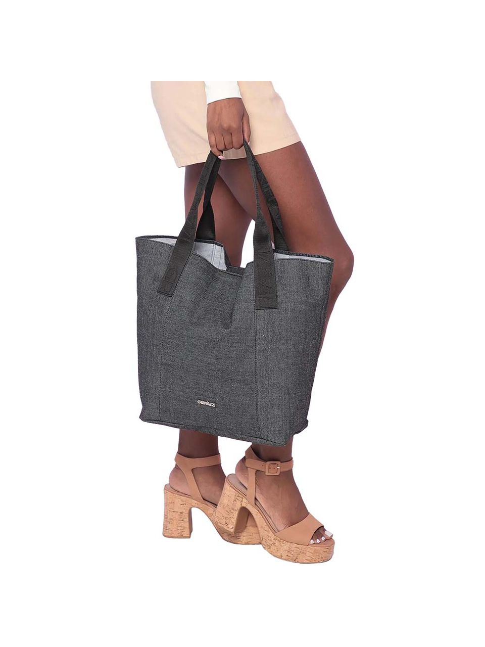 Bolsa Sacola em Jeans Griffazzi Preto