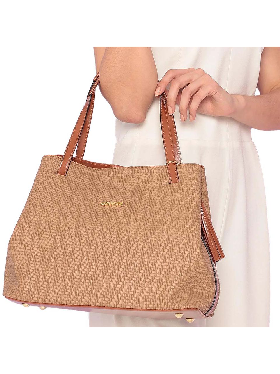 Bolsa de Camurça Texturizada Griffazzi Marrom