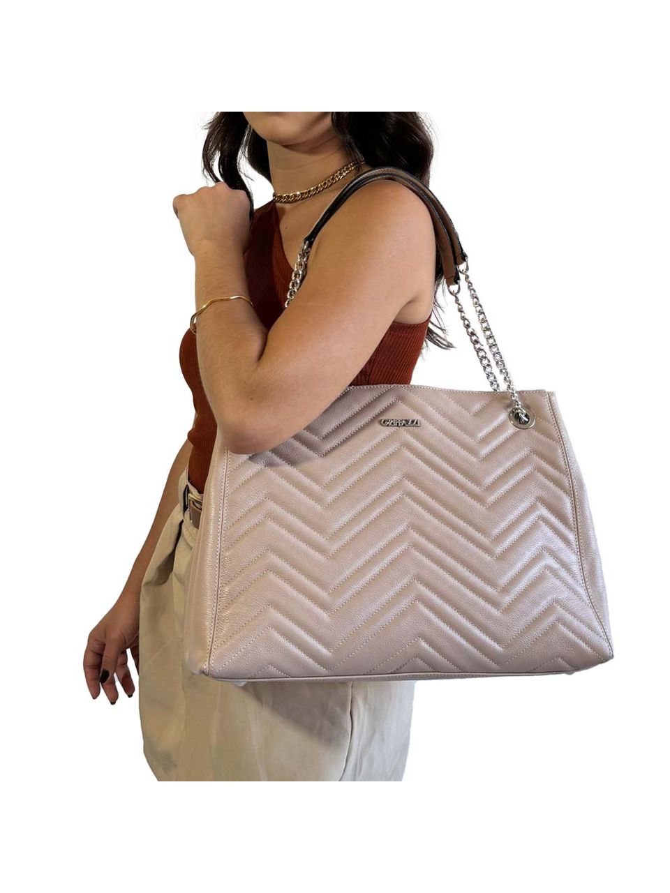 Bolsa Couro Griffazzi Nude