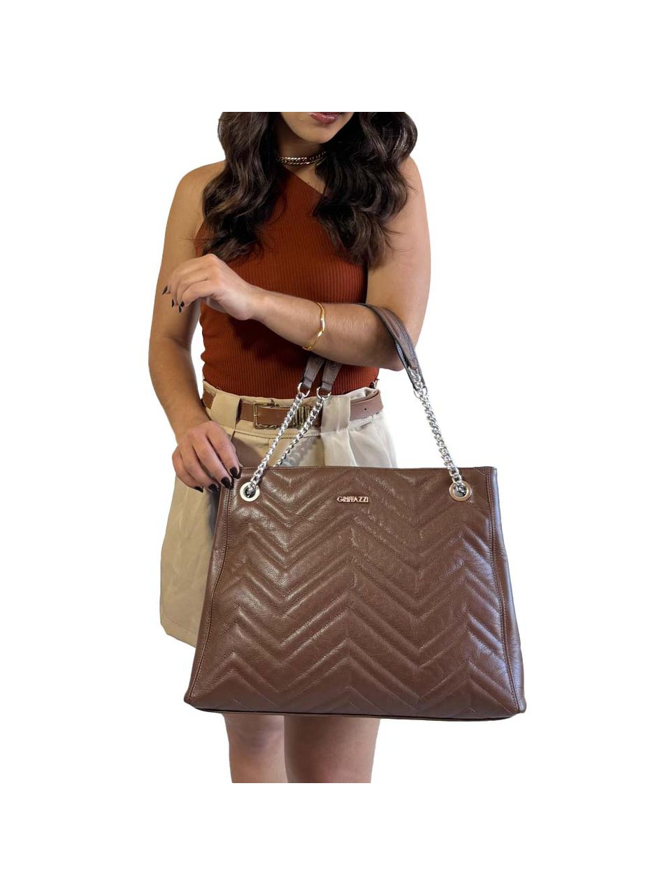 Bolsa Couro Griffazzi Marrom