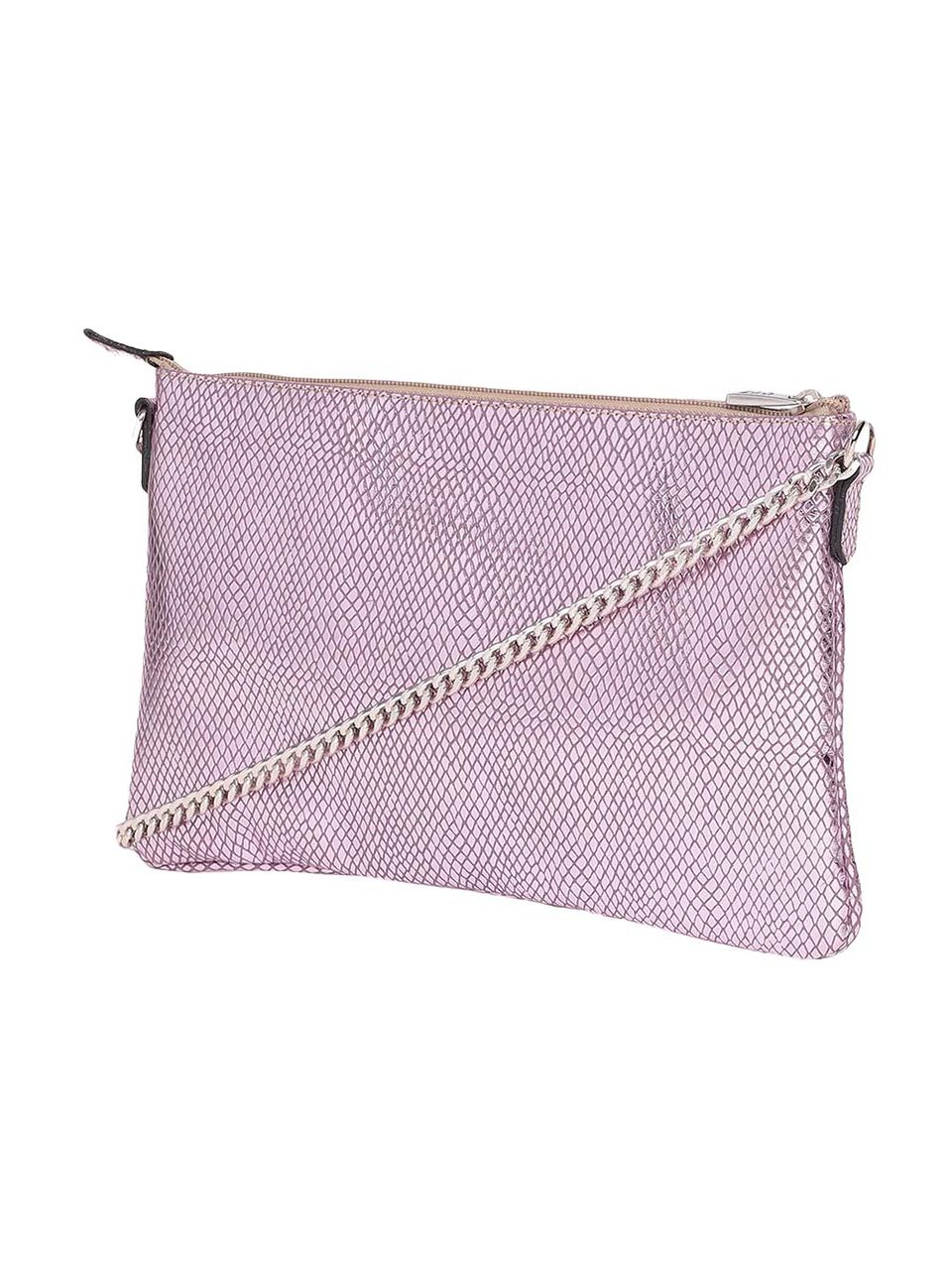 Bolsa Clutch Transversal em Couro Griffazzi Lilas