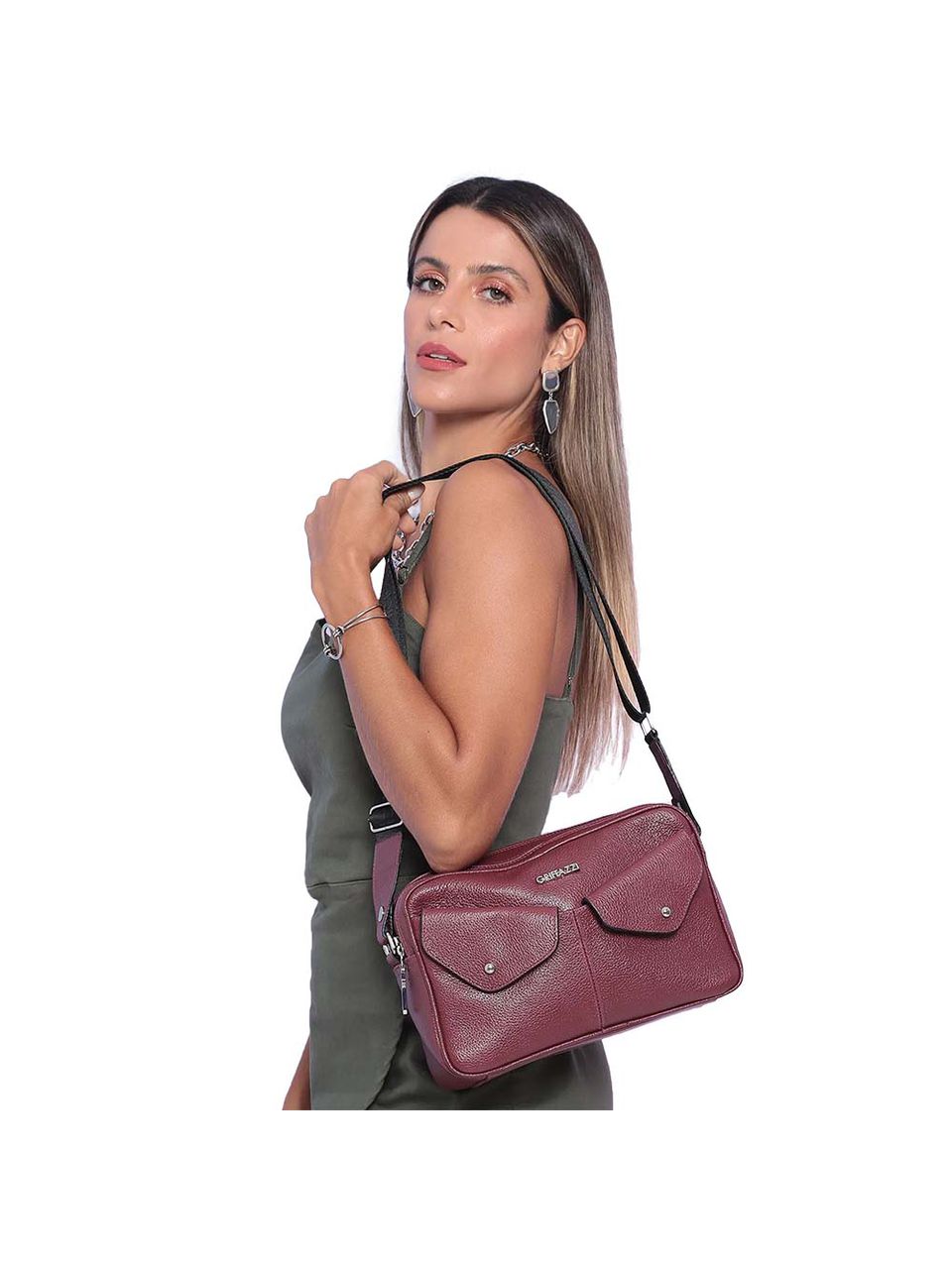 Bolsa de Couro Griffazzi Bordô